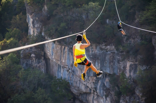 A Small Rope Bridge or Zipline 100 feet