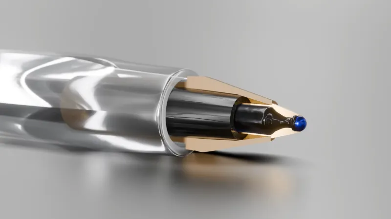 Ten Bic ink pens