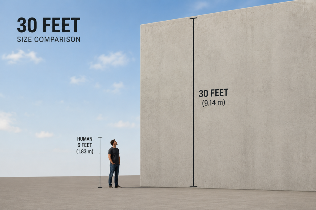 How Does 30 Feet Measure Up to Human Height?